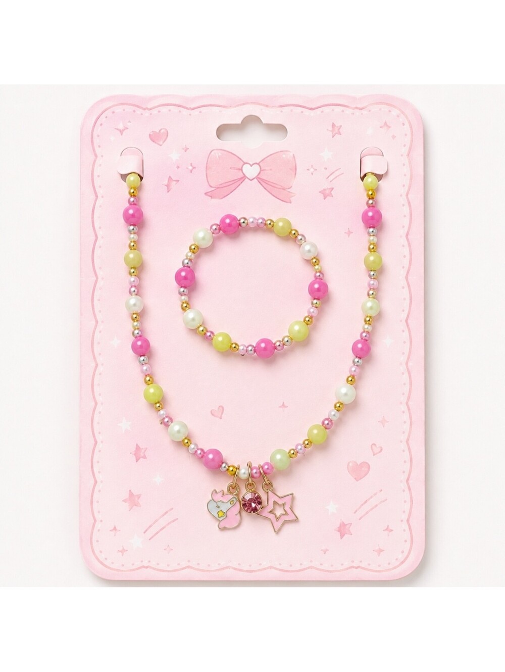 Unicorn Necklace & Bracelet Set Handmade New